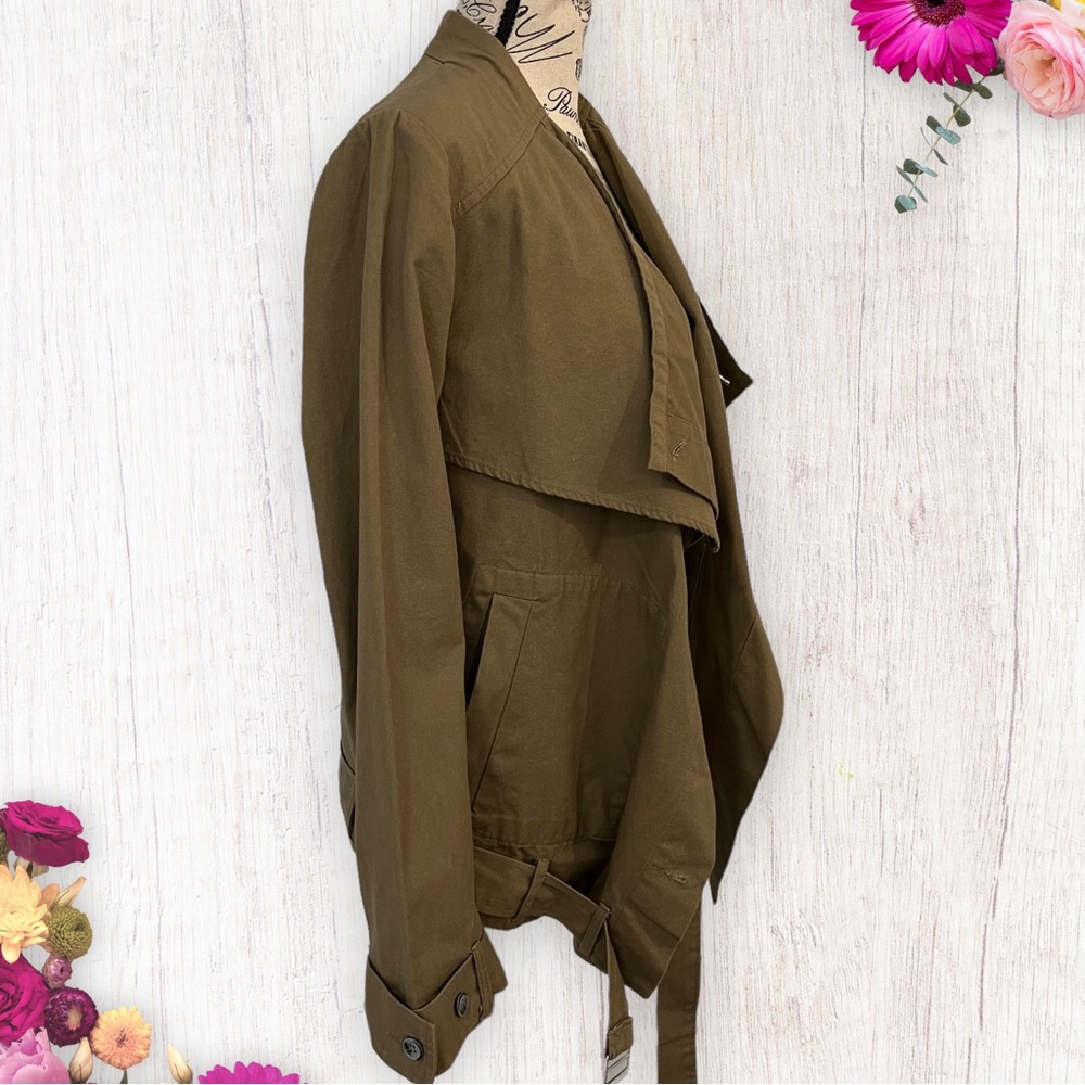 NWT J.O.A. Just One Answer Long Sleeve Military Green Utility Jacket Size Small - Picture 6 of 11